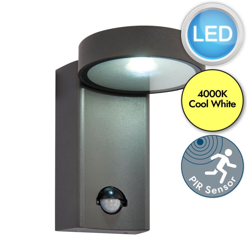 Saxby Oreti 67696 LED Anthracite Clear Glass IP44 Outdoor Sensor