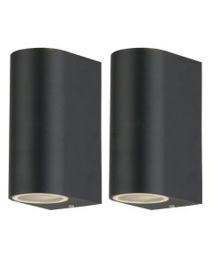 Set of 2 Drayton - Black Outdoor Twin Wall Lights