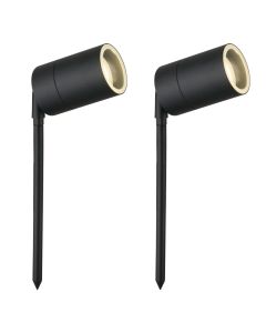 Set of 2 Blaze - Black Outdoor Spike Lights