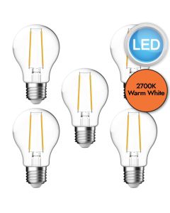 5 x 4W LED E27 Filament Light Bulbs - Warm White