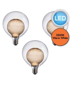 Endon Lighting - Set of 3 Aylo Grey - 98081 - LED E27 ES Light Bulbs - 125mm dia