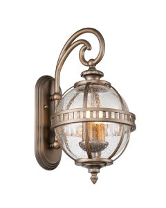 Kichler Lighting - Halleron - KL-HALLERON-2S-BU - Burnished Bronze Clear Seeded Glass 2 Light IP44 Outdoor Wall Light