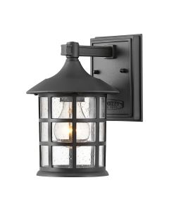 Hinkley Lighting - Freeport - HK-FREEPORT2-S-TBK - Black Clear Seeded Glass IP44 Outdoor Wall Light