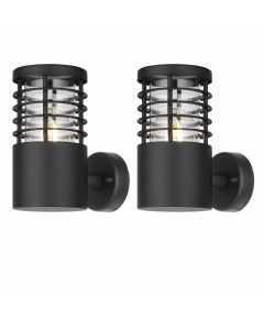 Set of 2 Bloom - Black IP44 Outdoor Wall Lights