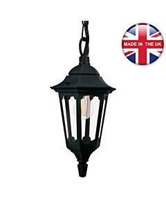 Elstead Lighting - Parish - PR9-BLACK - Black Clear Glass IP44 Outdoor Ceiling Pendant Light