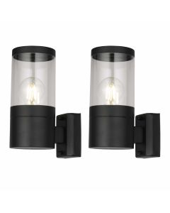 Set of 2 Storm - Black IP44 Outdoor Wall Lights