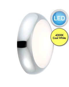 Saxby Lighting - Forca - 77913 & 77892 - LED Chrome Opal IP65 Plain Bezel 12w Outdoor Bulkhead Light