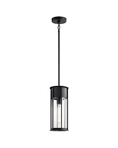 Kichler Lighting - Camillo - KL-CAMILLO-P-TBK - Black Clear Seeded Glass IP44 Outdoor Ceiling Pendant Light