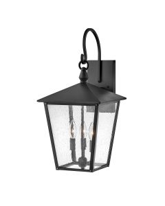 Hinkley Lighting - Huntersfield - HK-HUNTERSFIELD2-L-BK - Black Clear Seeded Glass 3 Light IP44 Outdoor Wall Light