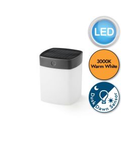 Konstsmide - Assisi - 7806-302 - LED Grey IP44 Solar Outdoor Portable Lamp