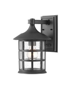 Hinkley Lighting - Freeport - HK-FREEPORT2-M-TBK - Black Clear Seeded Glass IP44 Outdoor Wall Light