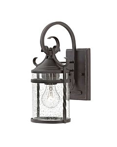 Hinkley Lighting - Casa - HK-CASA-S - Black Clear Seeded Glass IP44 Outdoor Wall Light