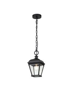 Elstead Lighting - Bayview - BAYVIEW-8M-BK - Black Clear Glass IP44 Outdoor Ceiling Pendant Light