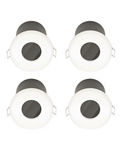 Set of 4 Fire Rated Bathroom Downlights - White IP65 Recessed Downlights