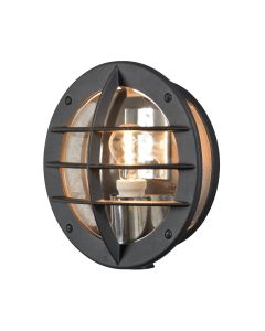 Konstsmide - Oden - 516-752 - Black Clear Glass Outdoor Bulkhead Light