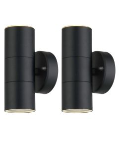 Set of 2 Blaze - Black Outdoor Up Down Wall Lights