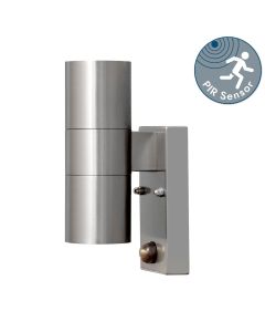 Konstsmide - Modena - 7542-000 - Stainless Steel 2 Light IP44 Outdoor Sensor Wall Light