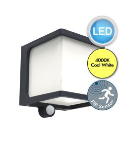 Lutec - Doblo - 6940101125 - LED Dark Grey Opal IP54 Solar Outdoor Sensor Wall Light