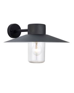 Endon Lighting - Fenwick - 60798 - Black Clear Glass IP44 Outdoor Wall Light