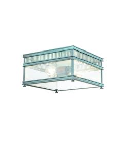 Elstead Lighting - Holborn - HOLBORN-F-VDG - Verdigris Clear Glass 2 Light IP44 Coastal Resistant Outdoor Ceiling Flush Light