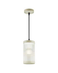 Nordlux - Coupar - 2218053008 - Sand Clear Ribbed Glass IP54 Outdoor Ceiling Pendant Light