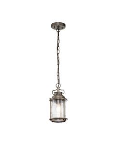 Kichler Lighting - Ashland Bay - KL-ASHLANDBAY8-S-BU - Burnished Bronze Clear Seeded Glass IP44 Outdoor Ceiling Pendant Light