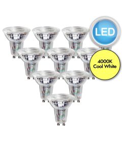 10 x 4.7W LED GU10 Dimmable Light Bulbs - Cool White