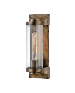 Quintiesse - Pearson - QN-PEARSON-M-BU - Burnished Bronze Clear Glass IP44 Outdoor Wall Light