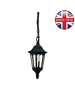 Elstead Lighting - Parish - PRM9-BLACK - Black Clear Glass IP44 Outdoor Ceiling Pendant Light