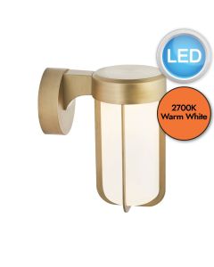 Bothy - Brushed Gold Outdoor LED Wall Light Frosted Glass