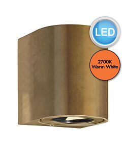 Nordlux - Canto 2 - 49701035 - LED Natural Brass Clear Glass 2 Light IP44 Outdoor Wall Washer Light