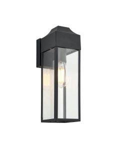 Edgerton - Black Clear Glass IP44 Outdoor Wall Light