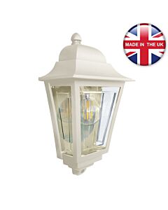 Elstead Lighting - Deco Lane - DECO-LANE7-CREAM - Cream Clear IP44 Outdoor Half Lantern Wall Light