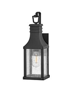 Hinkley Lighting - Beacon Hill - HK-BEACON-HILL-S-MB - Black Clear Seeded Glass IP44 Outdoor Half Lantern Wall Light