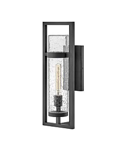 Hinkley Lighting - Cordillera - HK-CORDILLERA-M-BK - Black Clear Seeded Glass IP44 Outdoor Wall Light