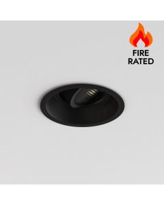 Astro Lighting - Minima Slimline Round Adjustable 1249041 - Fire Rated Matt Black Downlight/Recessed