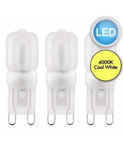 Saxby Lighting - 76791 - Set of 3 Cool White 2.5W - LED G9 Light Bulbs