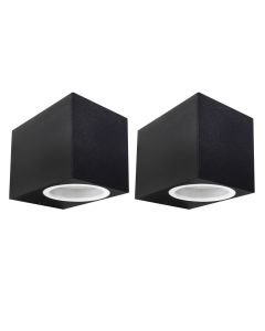 Set of 2 Falmouth - Black Downwards Outdoor IP44 Wall Lights