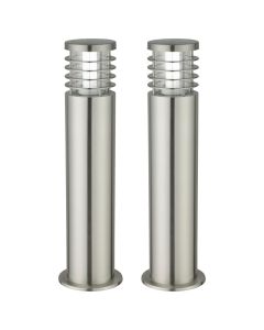 Set of 2 Bloom - Brushed Stainless Steel Outdoor Post Lights