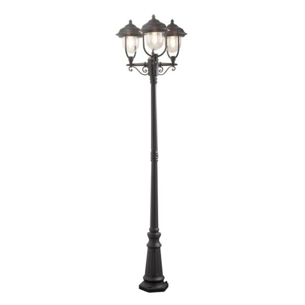 Konstsmide - Parma - 7227-750 - Black 3 Light Outdoor Lamp Post