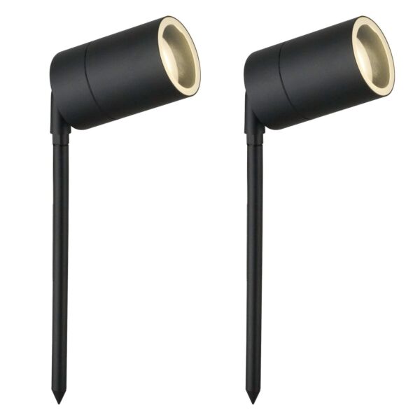 Set of 2 Blaze - Black Outdoor Spike Lights