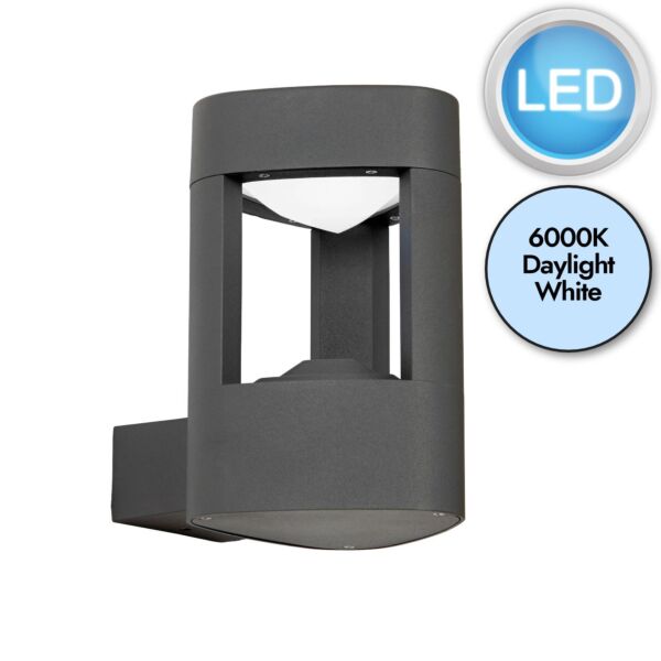 Saxby Lighting - Tribeca - El-40074 - LED Grey Frosted IP54 Outdoor Wall Light