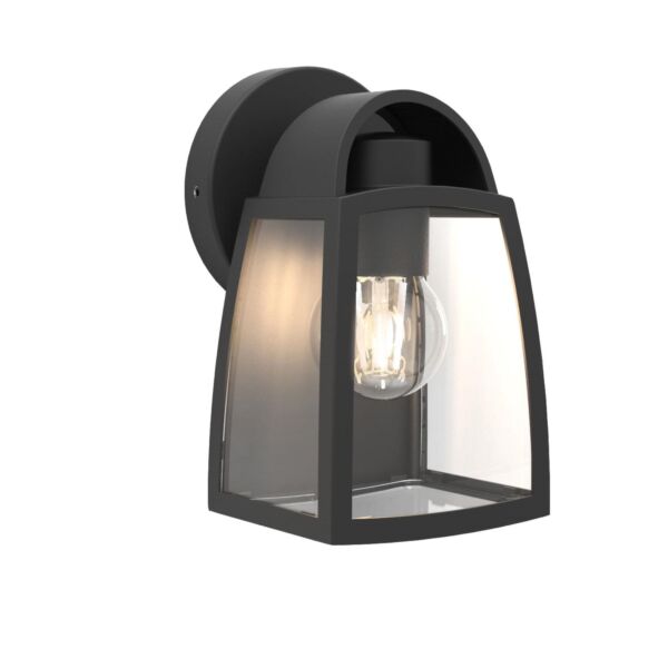 Lutec - Kelsey - 5273702012 - Black Clear Glass IP44 Outdoor Wall Light