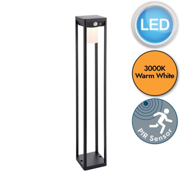 Endon Lighting - Hallam - 96930 - LED Black White IP44 Solar Outdoor Post Light