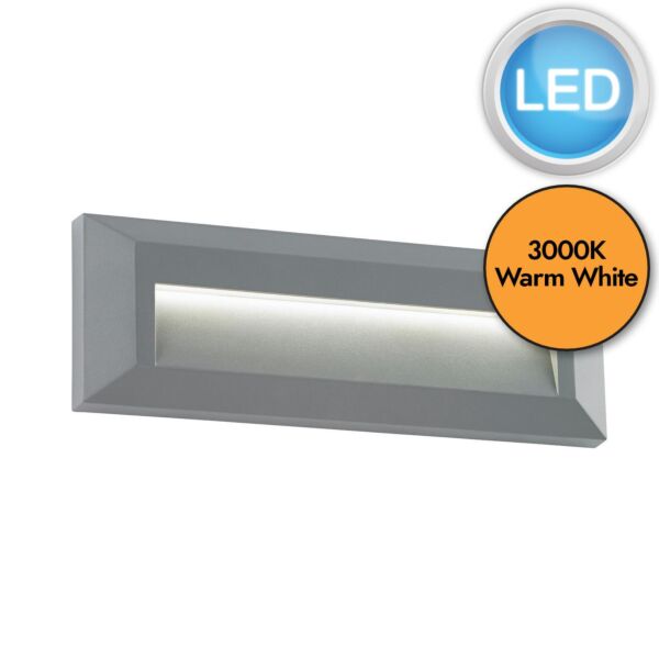 Saxby Lighting - Severus - El-40104 - LED Grey Clear IP65 Rectangle Outdoor Recessed Marker Light