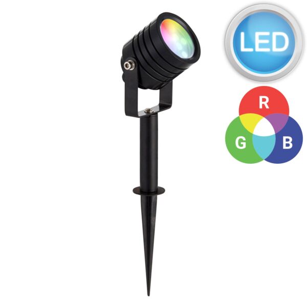 Saxby Lighting - Smart Luminatra - 91963 - LED Black Aluminium Clear IP65 Outdoor Spike Light