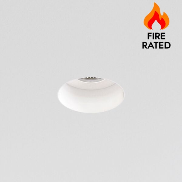 Astro Lighting - Trimless Slimline Round Fixed 1248017 - IP65 Fire Rated Matt White Downlight/Recessed