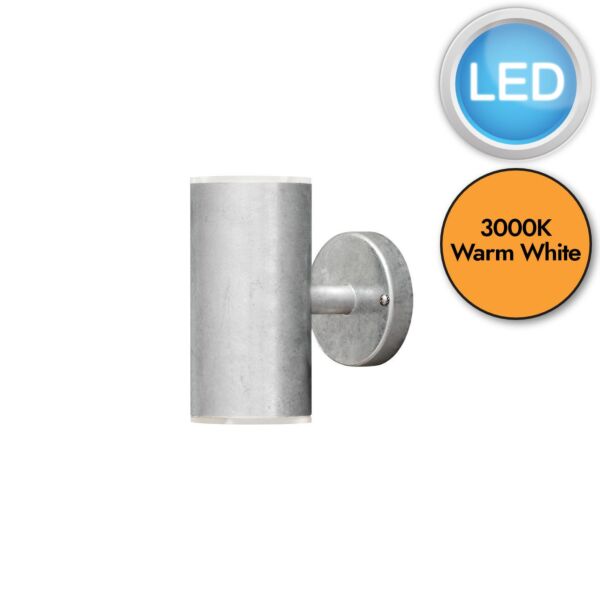 Konstsmide - Ull - 590-320 - LED Galvanized Zinc 2 Light IP54 Outdoor Wall Washer Light