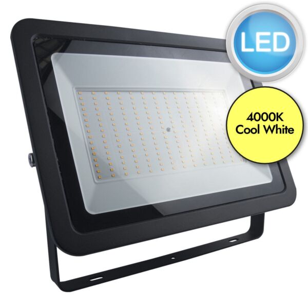 Megaman - Voss - 711291 - LED Black Clear IP65 200W Outdoor Floodlight