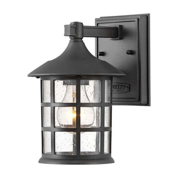 Hinkley Lighting - Freeport - HK-FREEPORT2-S-TBK - Black Clear Seeded Glass IP44 Outdoor Wall Light